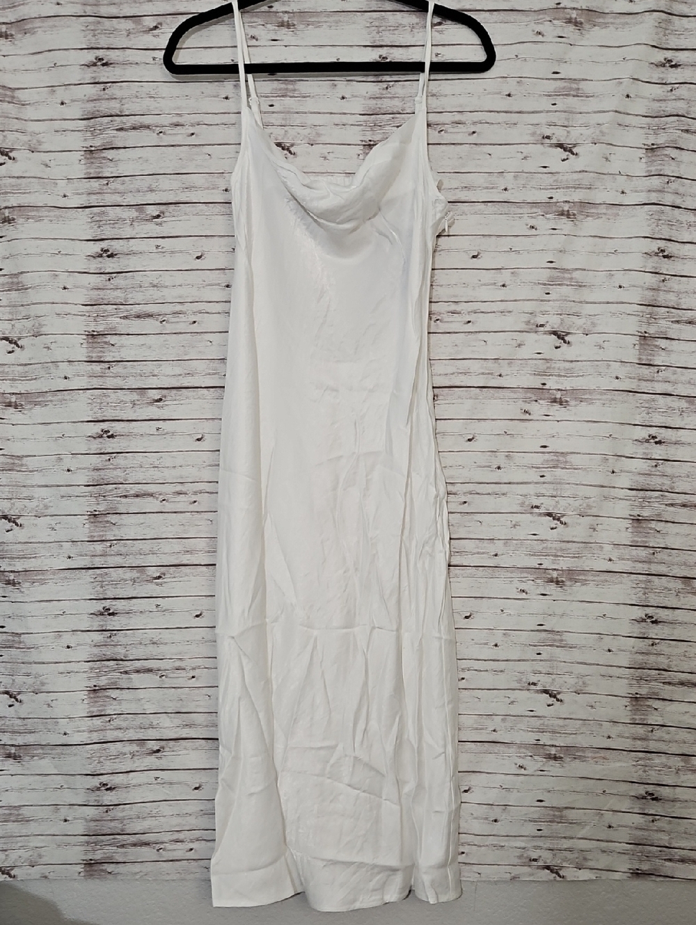 White Slip Maxi Dress with Cowl Neck